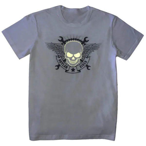 skull-tshirt-night Skulls Reflective White T-Shirt