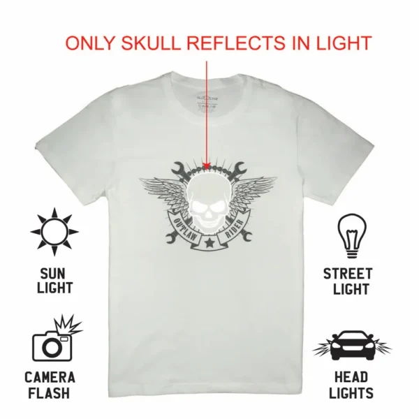 skull-white-info Skulls Reflective White T-Shirt